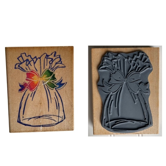Surprise Bag Wood Mounted Rubber Stamp Birthday Christmas Party Halloween Treat - Picture 6 of 6